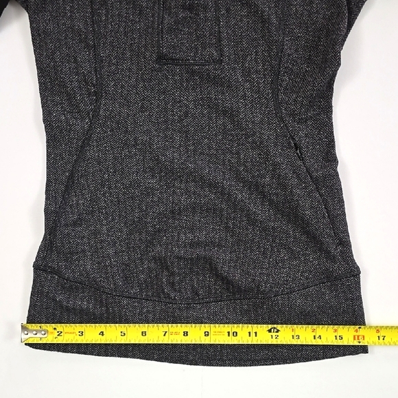 Lululemon Think Fast Pullover Top Mini Check Pique Black Heathered Black Size 2 - Picture 15 of 16